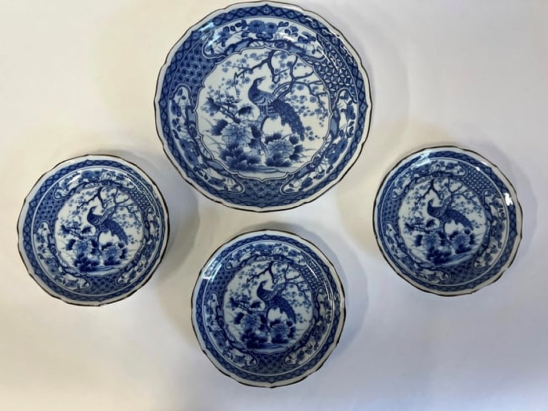 Toyo Oriental Blue and White Plates & Bowl (4) (1 of 3)