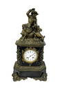 19thC. French Ornate Bronze and Marble Mantle Clock