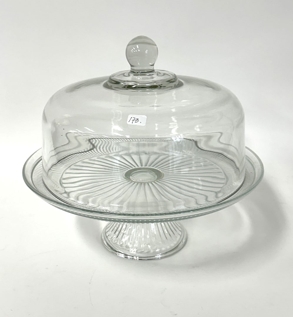 Pressed Glass Covered Cake Plate (1 of 4)