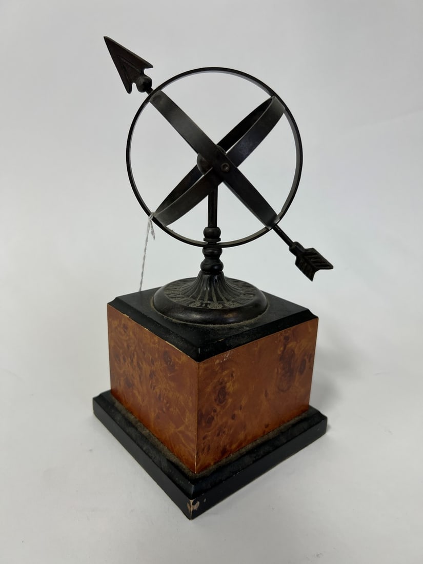 Antique Bronze and Wooden Based Sun Dial (1 of 3)