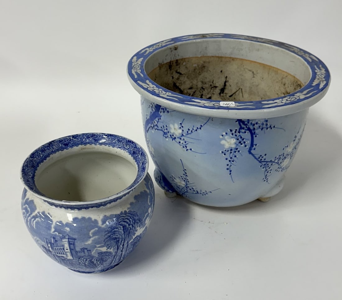 Two(2) Painted Porcelain Planters (1 of 3)