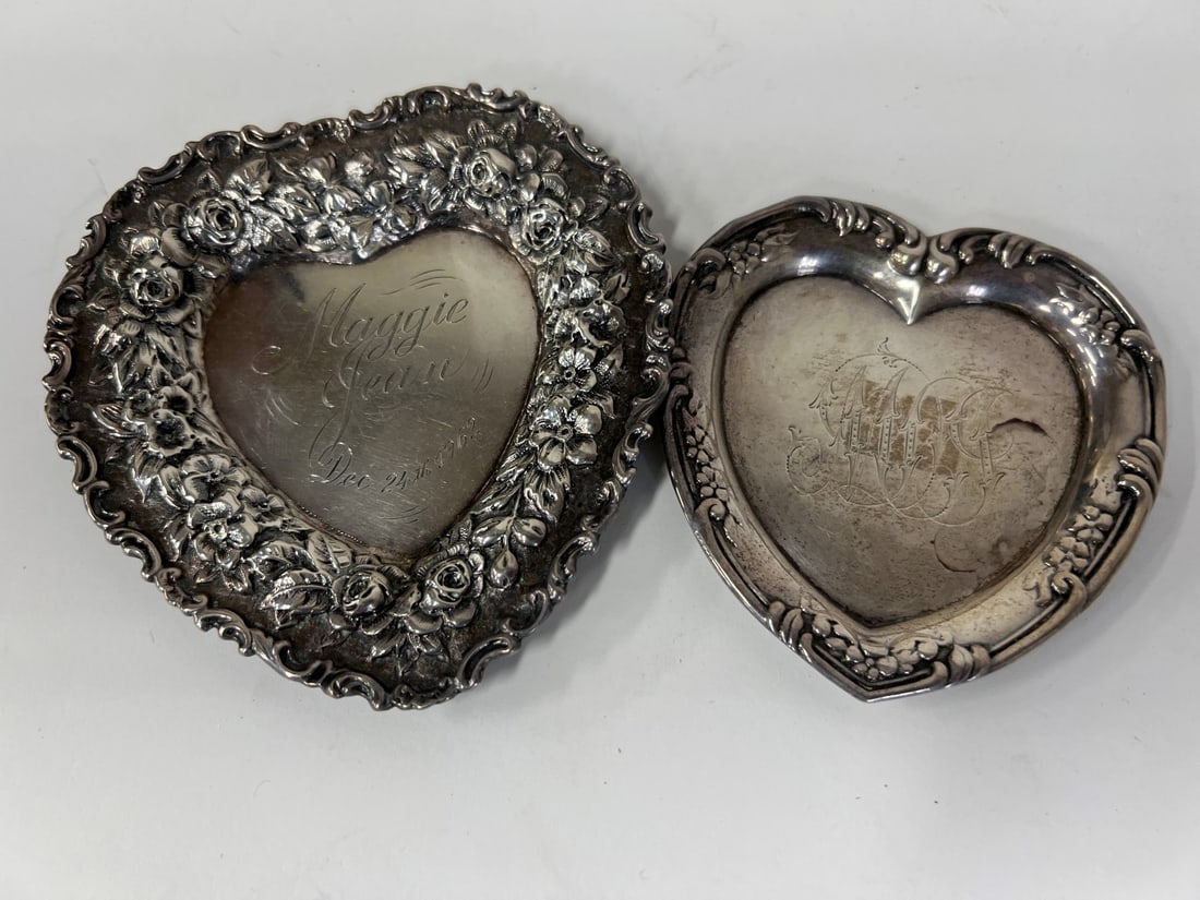 Sterling Silver Heart Shaped Trays (2) (1 of 5)