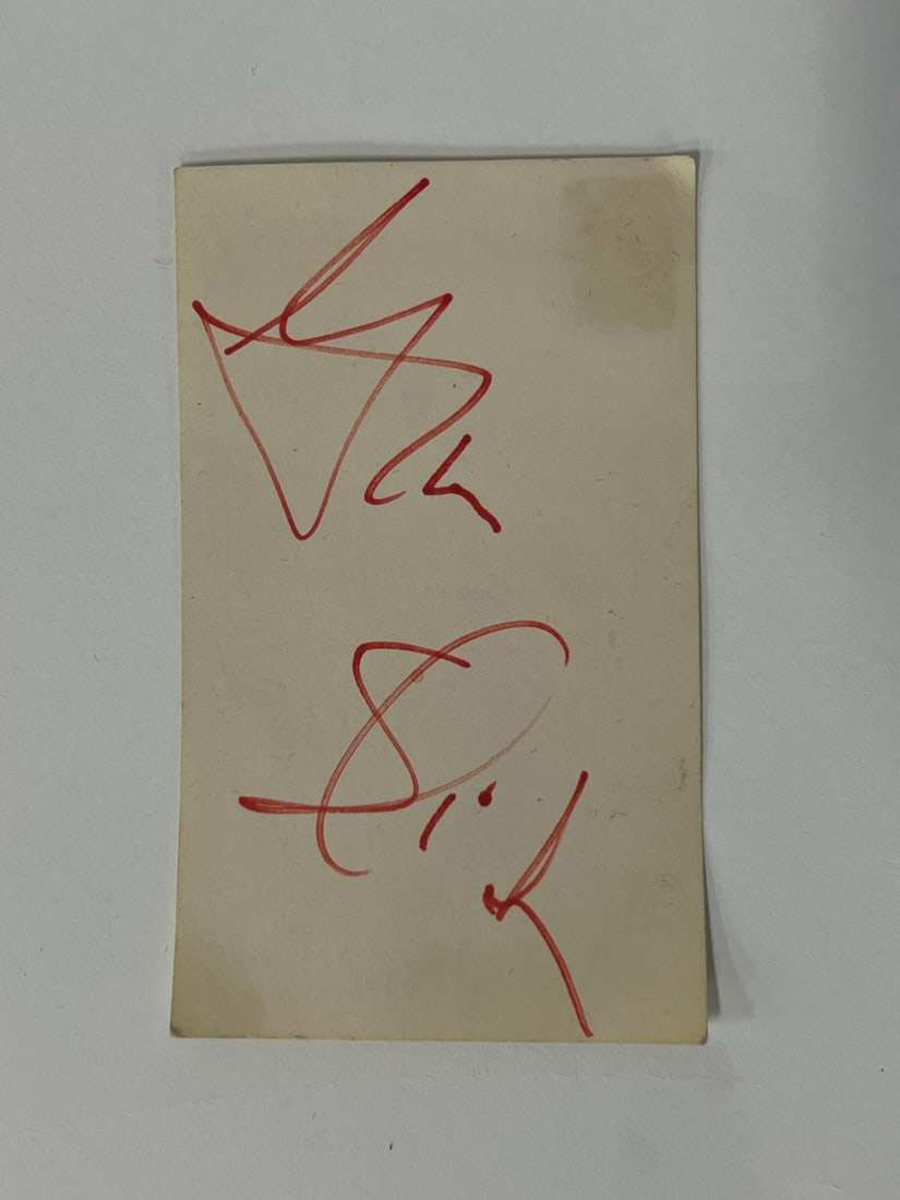 Grace Slick Autograph on Card. (1 of 2)