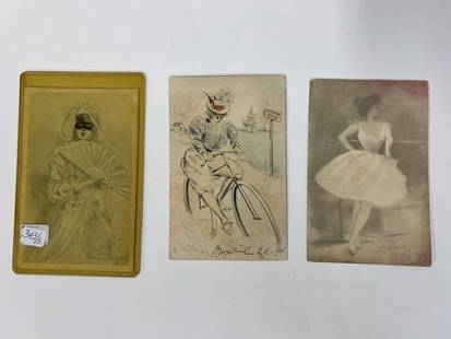 Henri Boutet Antique French Postcards (3): Three in the lot.