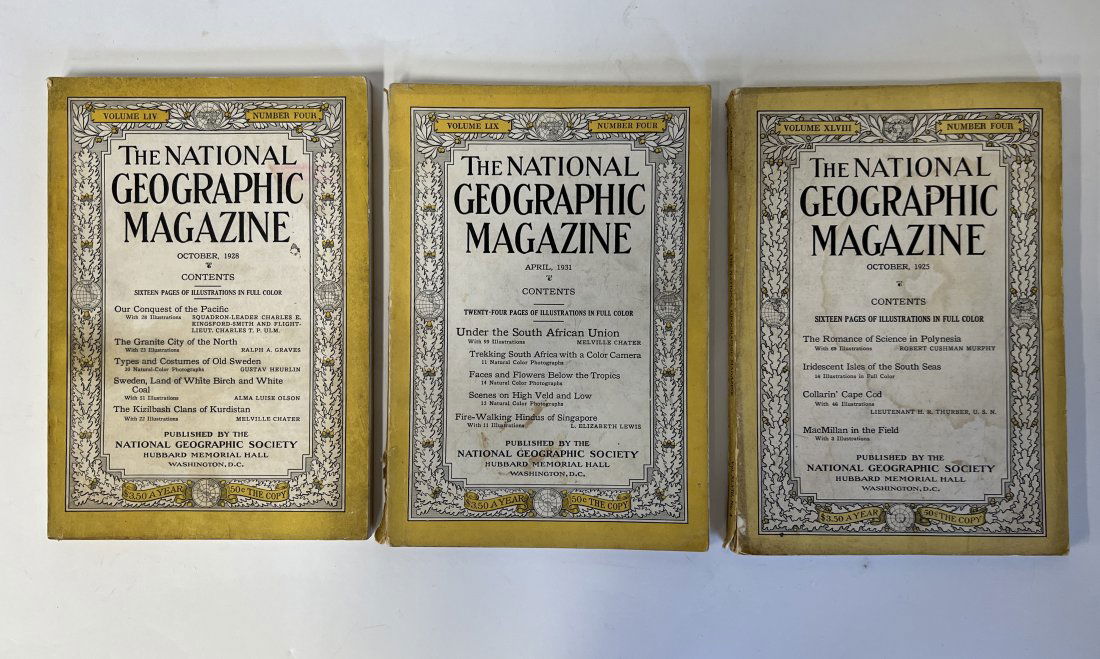 National Geographic  Magazines '25, '28. '31 (3) (1 of 1)