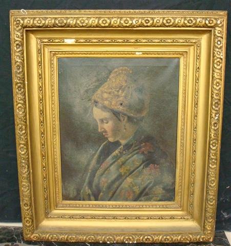 19th C. Continental School; Oil painting Portrait : 19th C. Continental School; oil on canvas Portrait of a Woman; finely framed; 25in. X 20in.