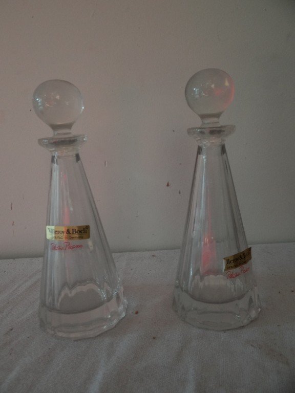 Two Paloma Picasso Villeroy & Bach Perfumes: Signed Villeroy and Bach and with original labels for Paloma Picasso and Villeroy and Bach 7 1/2"H.