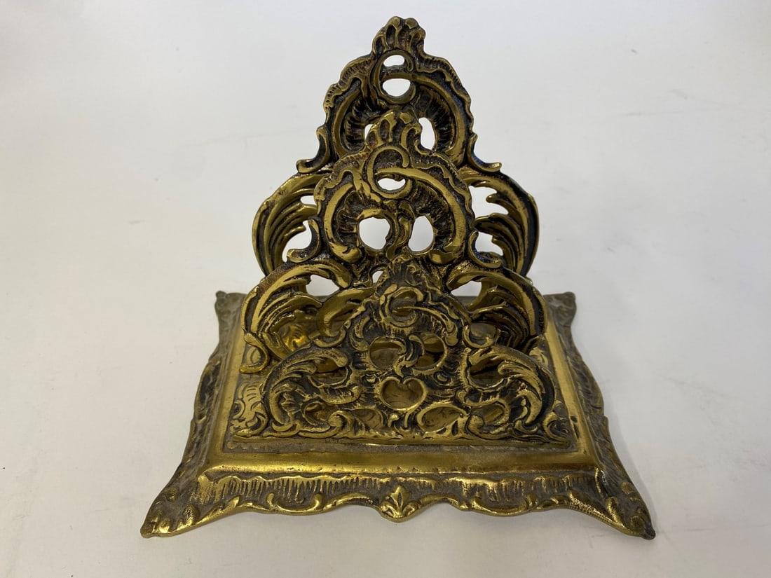 Antique English Brass Letter Holder: Marked at the underside England and CBF 5 1./2"H x 7"W