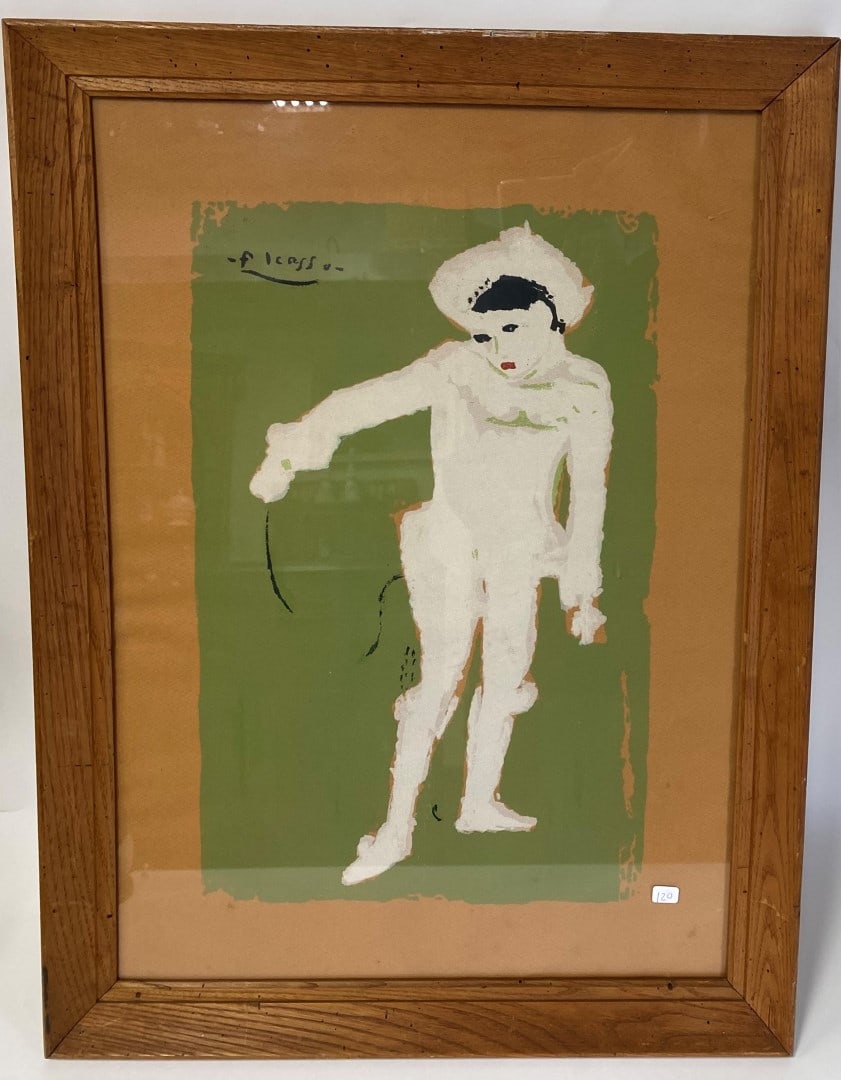 Picasso Lithograph: Overall size. 28 1/2"H x 21"W