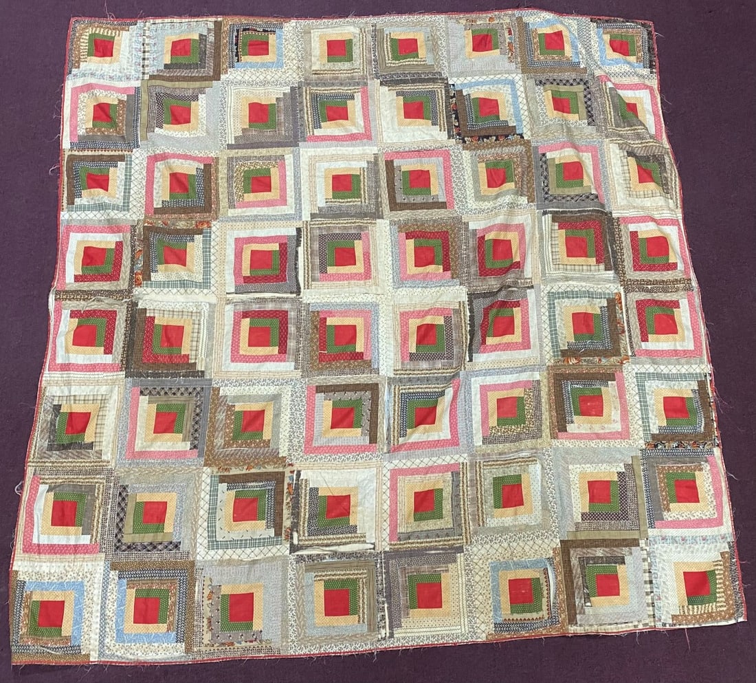 Antique Patchwork Quilt Top: 78 1/2" square