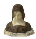 Angiolo Malavolti 19th C. Marble Bust Signed.