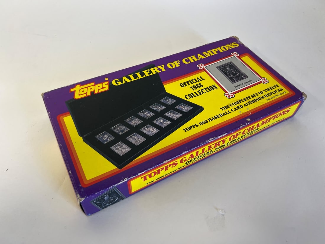 Topps Gallery of Champions 1988 Card Replicas: Topps Gallery of Champions , official 1988 basebll card aluminum replicas, original box and packaging