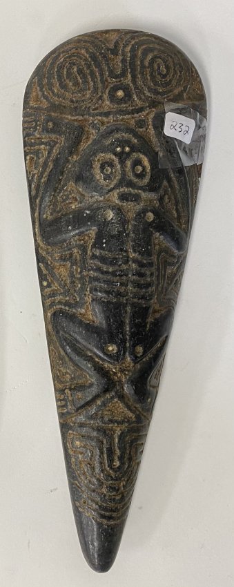 Ancient Taino Stone Hacha: Very nice ceremonial Hacha . Caribbean Islands . 900-1500 AD 11 1/2"L x 4"W