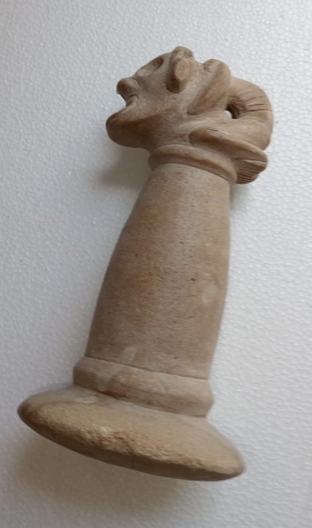 Taino Ritual Pestle Stone: From The Caribbean Islands. 900-1500 AD 8 1/4"H x 4 1/4"W
