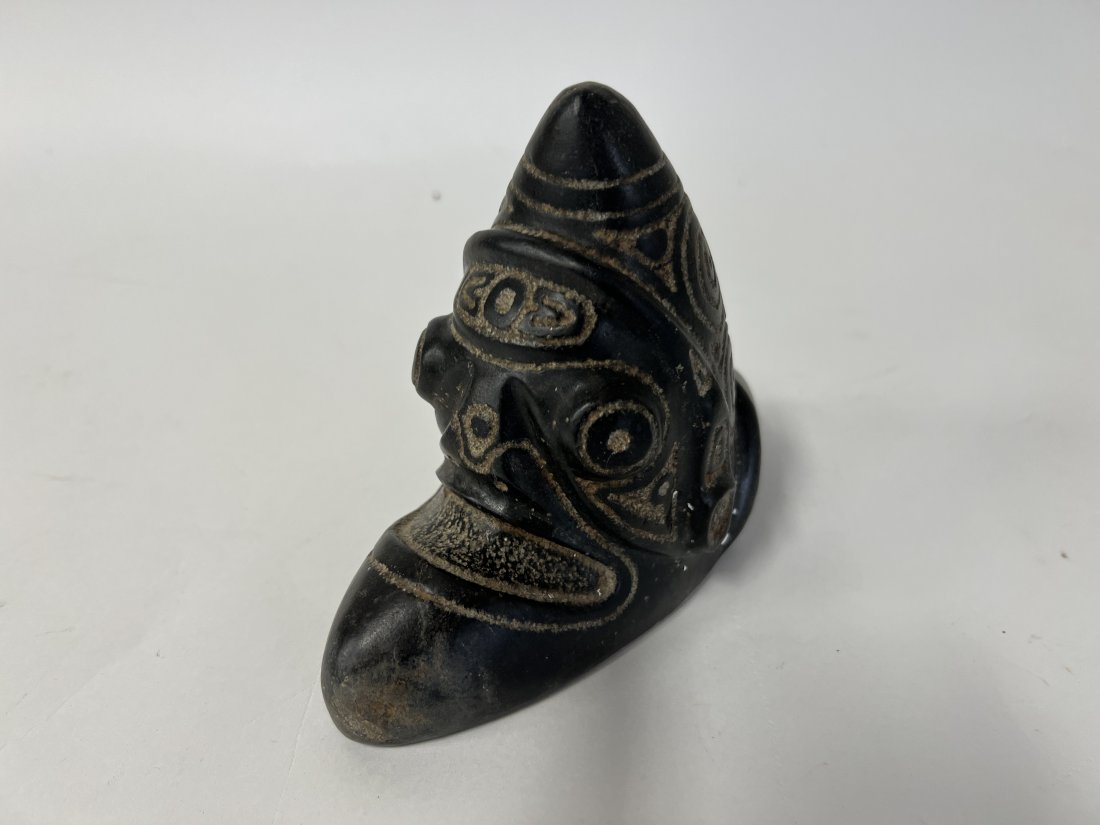 Taino Stone Zemi Carving: Caribbean Islands 900-1500 AD 5 1/4"H x 7" L