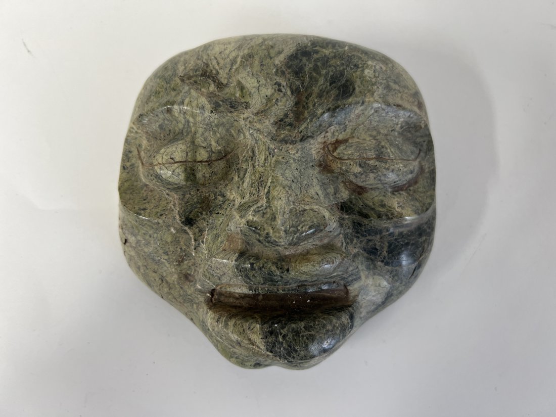 Taino Maskette Stone: Caribbean Islands 900-1500 AD 6 1/2"H x 6"W
