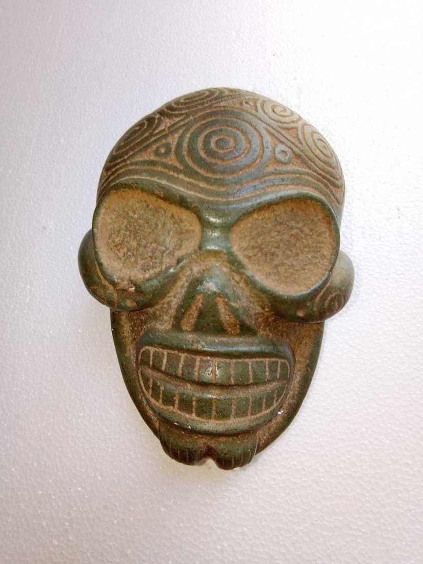Taino Stone Skull Amulet: Caribbean Islands 900-1500 AD 8" H x 6 1/4"W x 3"D (sizes updated on 3/11)