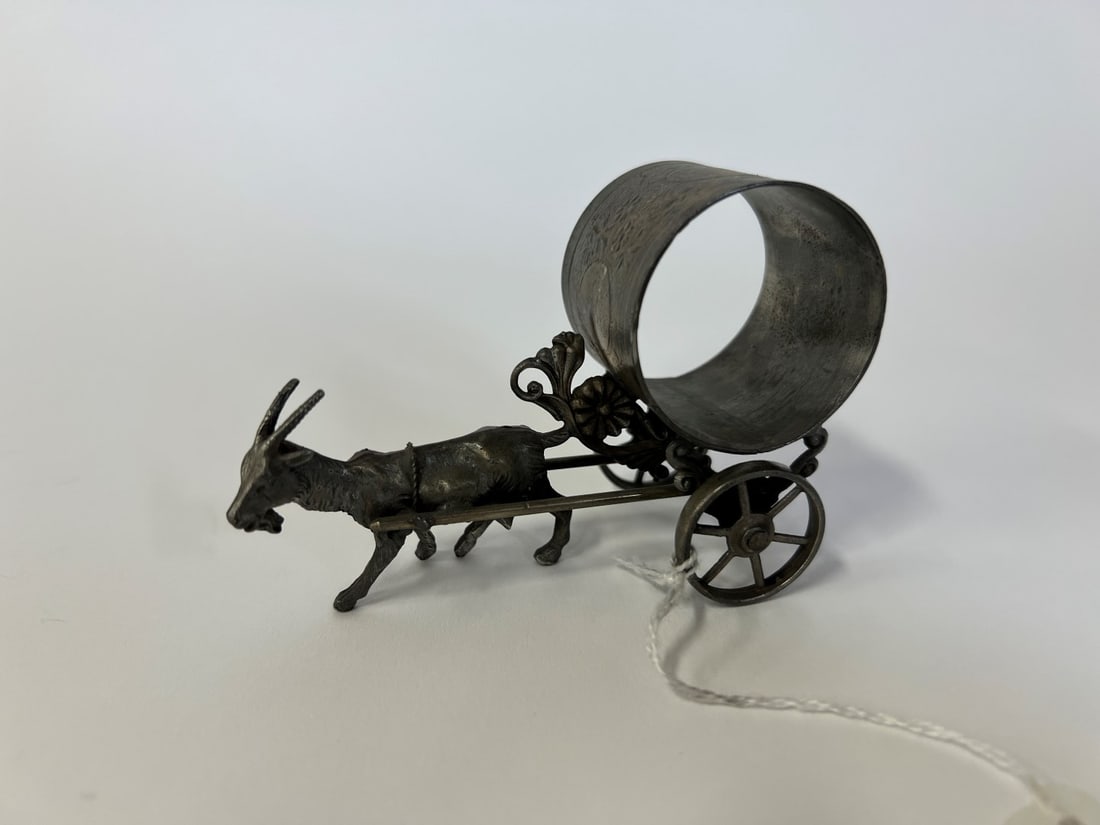 American Victorian Wheeled Figural Napkin Ring (1 of 3)