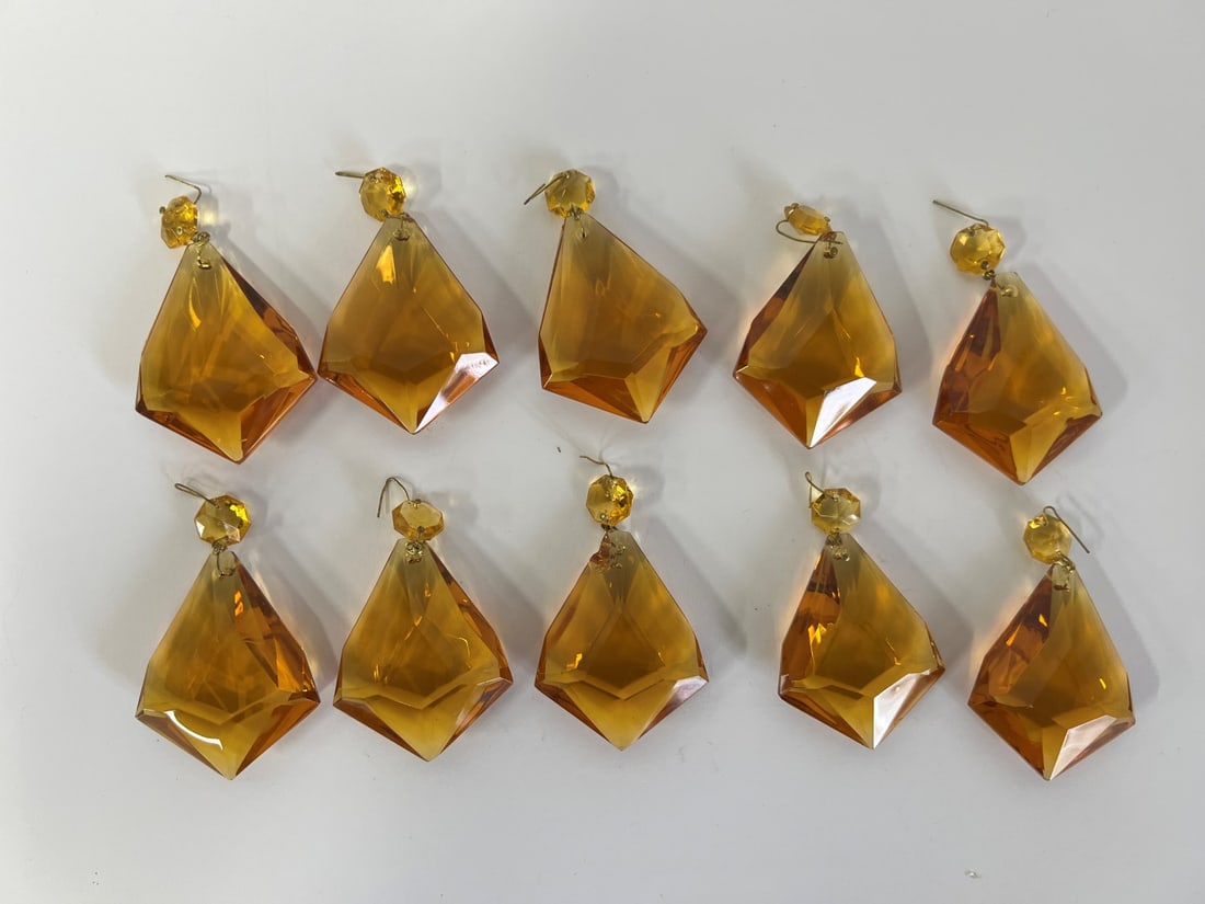 Antique "Amber" Crystals (10) (1 of 1)