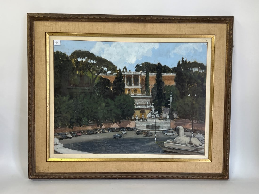 Watercolor. Piazza Signed Blake (1 of 4)