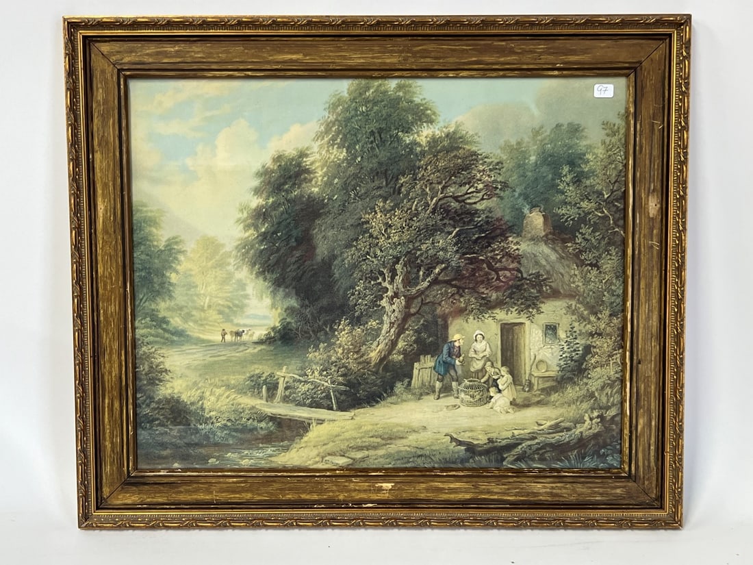 William Payne. Hand Colored Print. Farm Scene (1 of 3)