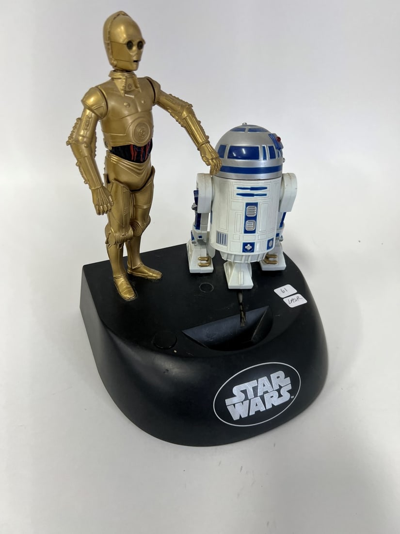 Collectible Star Wars Bank: With figure and robot. 11"H 8"W 8"D