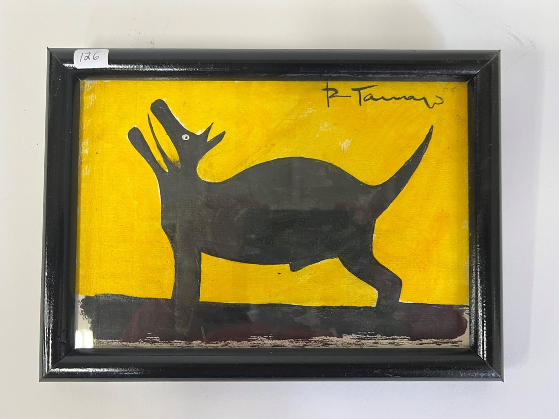 R. Tamayo. Wolf. Gouache on Paper Signed: 6 1/2" x 9"