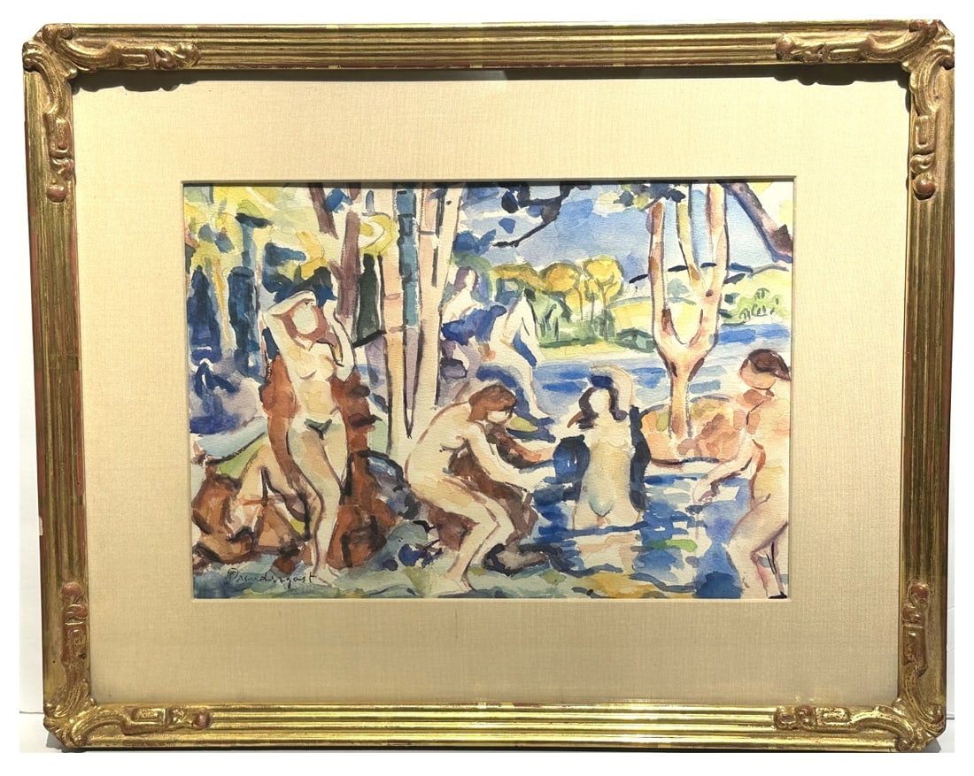 Maurice B. Prendergast; Important American Watercolor Bathers Signed (1 of 7)