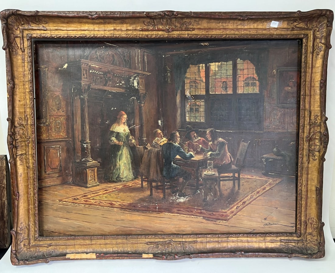 Oskar Urbahn. Oil. Interior Scene. Signed (1 of 4)