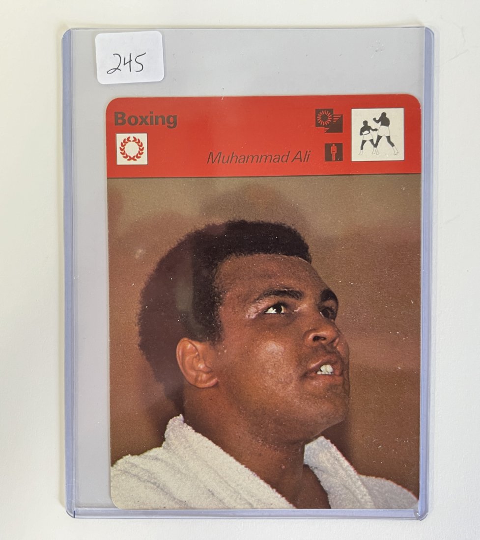 1977 Muhammed Ali Card: 6 1/4"H x 4 3/4"W Editions Rencontre In protective sleeve