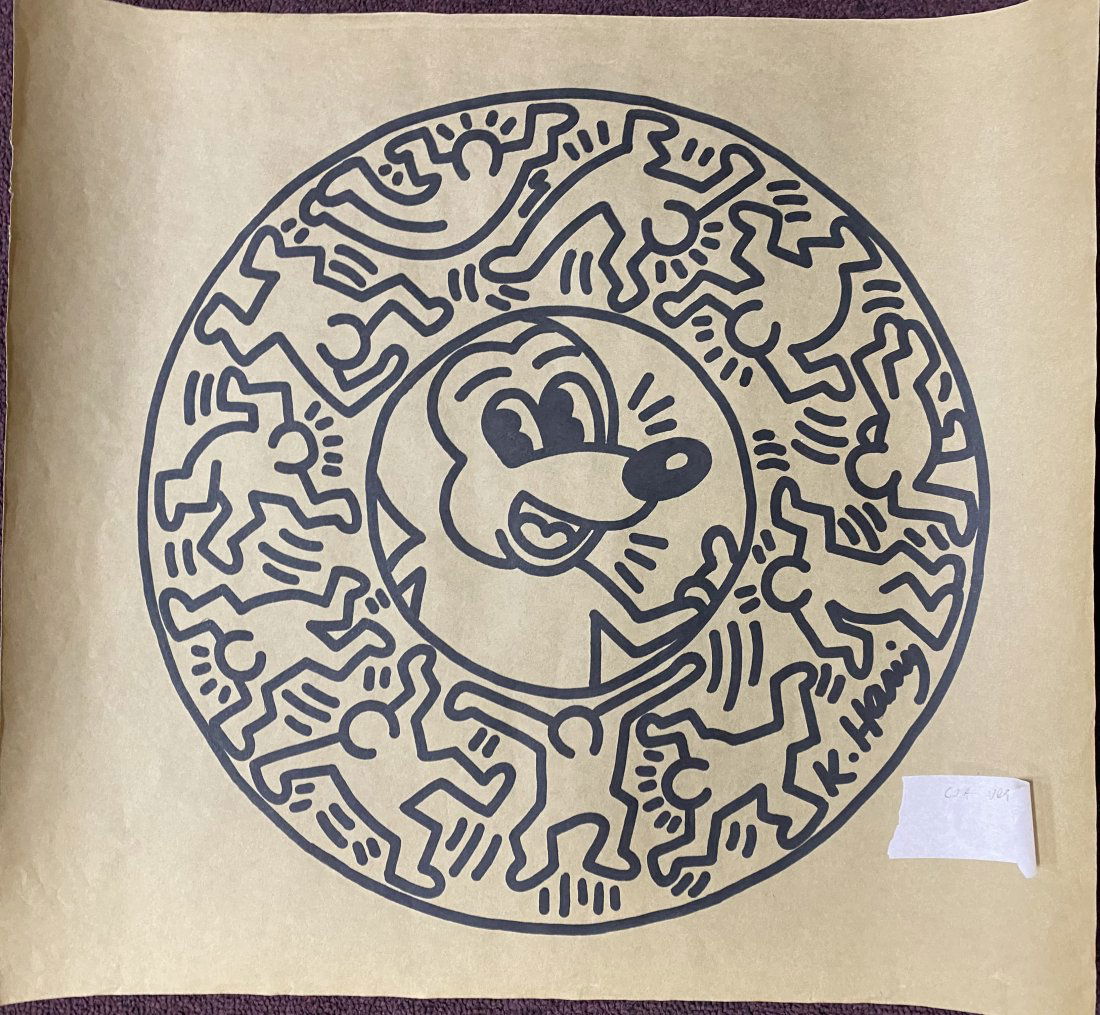 Keith Haring Lithograph Mickey Mouse Sgd COA (1 of 2)