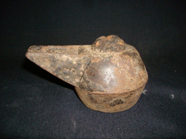 Early Chinese water vessel: Archaic stone water vessel. Probably Han dynasty; 2.75in. H.
