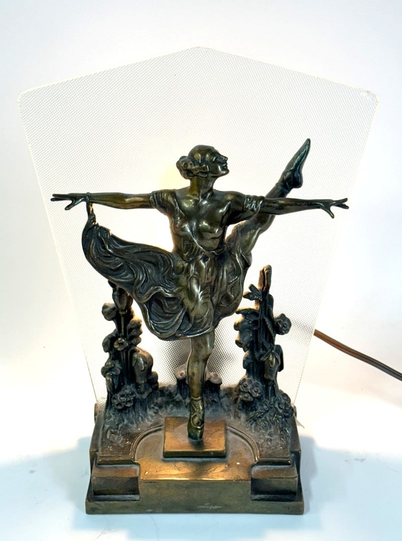 Art Deco Bronzed Figural Boudoir Lamp (1 of 6)
