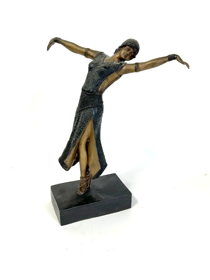 Demetre Chiparus(after); Art Deco Bronzed Dancer (1 of 5)