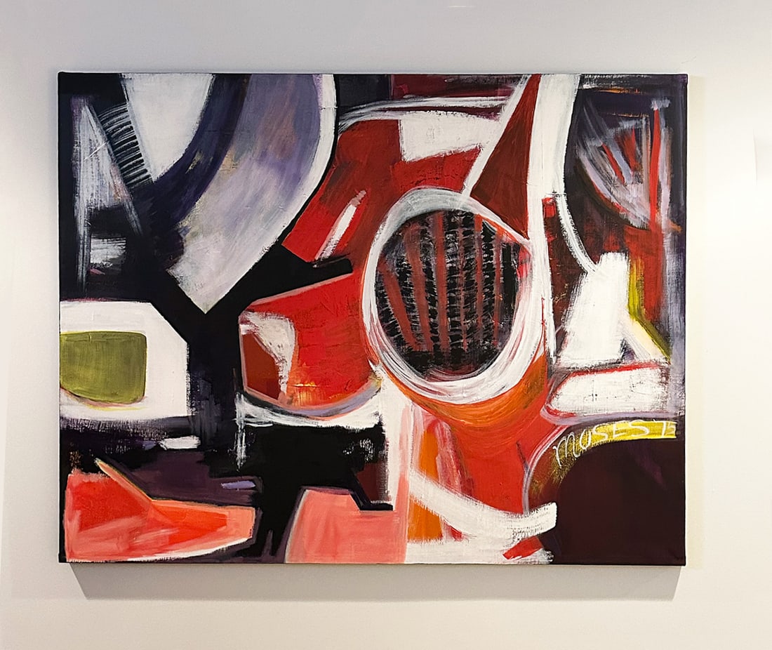 Moses; 20thC. Modernist Oil Abstract Composition Signed and Dated 1975 (1 of 4)