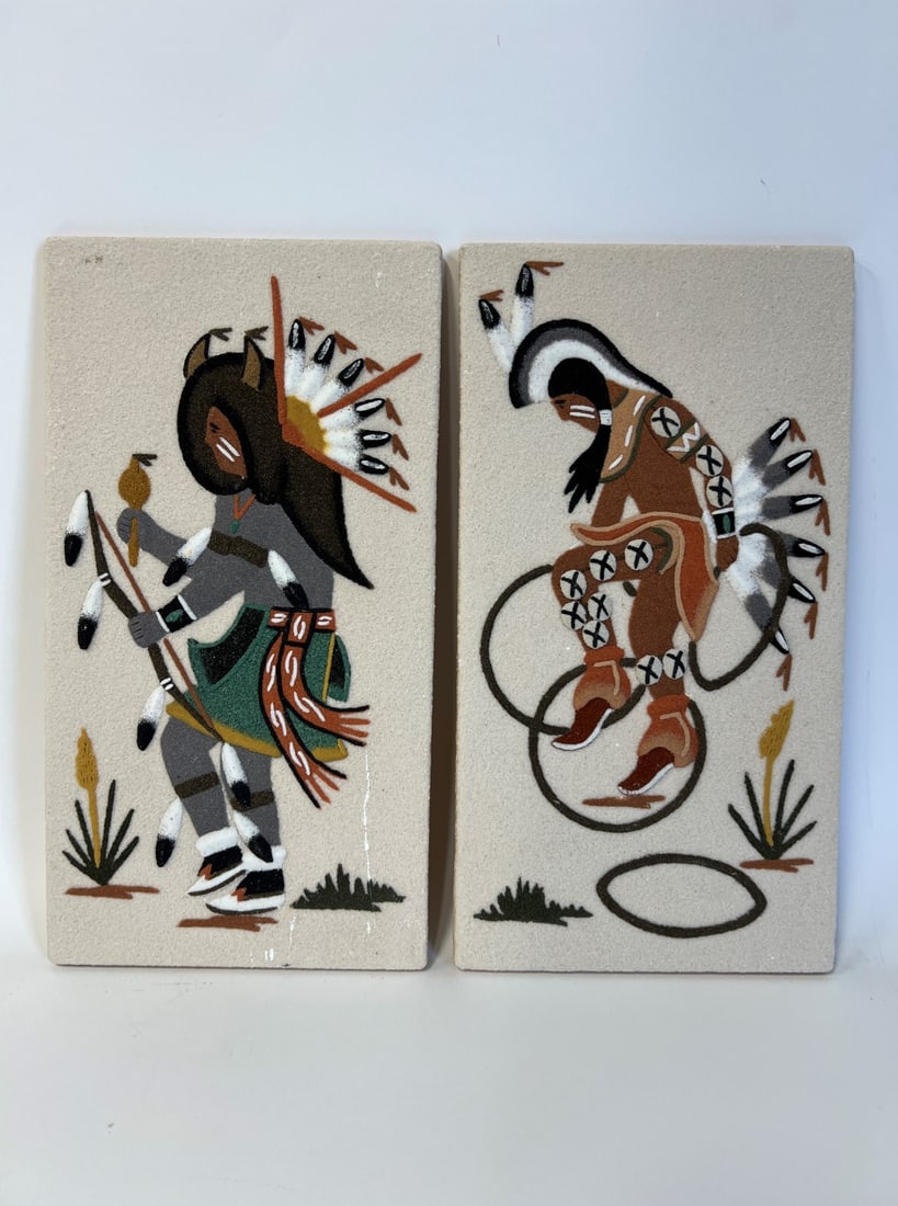 Pr. Indian Plaques Signed B. Sam (2) (1 of 3)