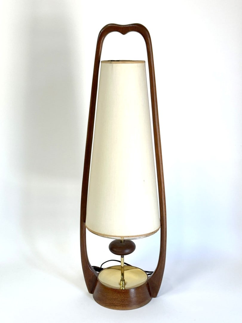 Rare Modeline Mid-Century Walnut and Brass Lamp (1 of 6)