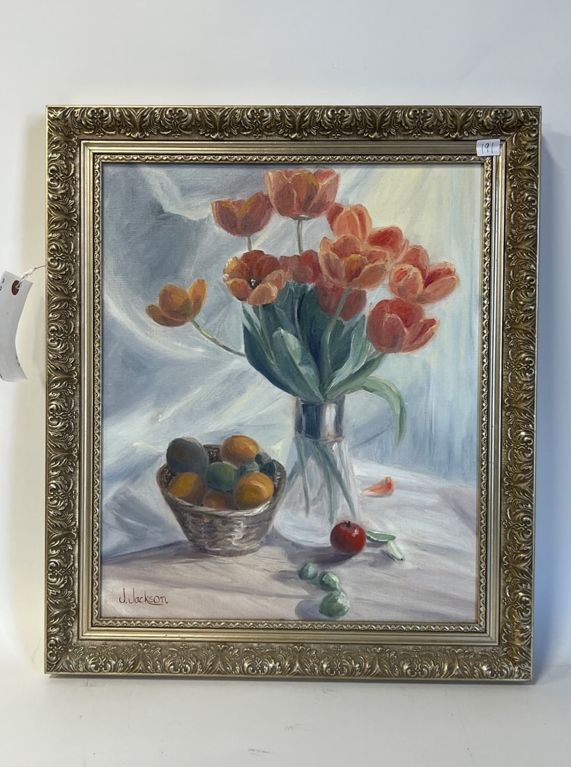 J. Jackson. Oil. Still Life. Sgd. (1 of 4)