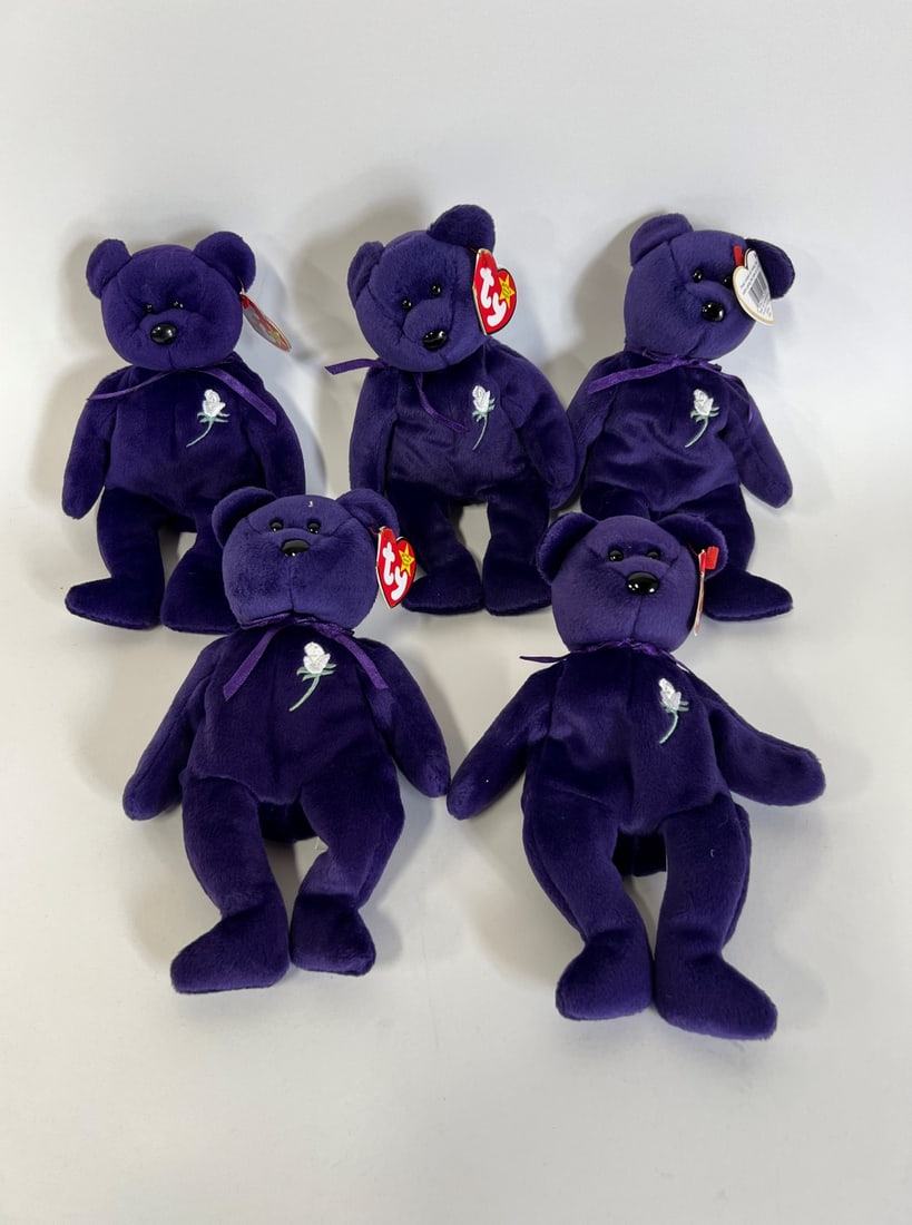 Ty Purple Beanie Babies (5): Original tags. Excellent new conditon as pictured