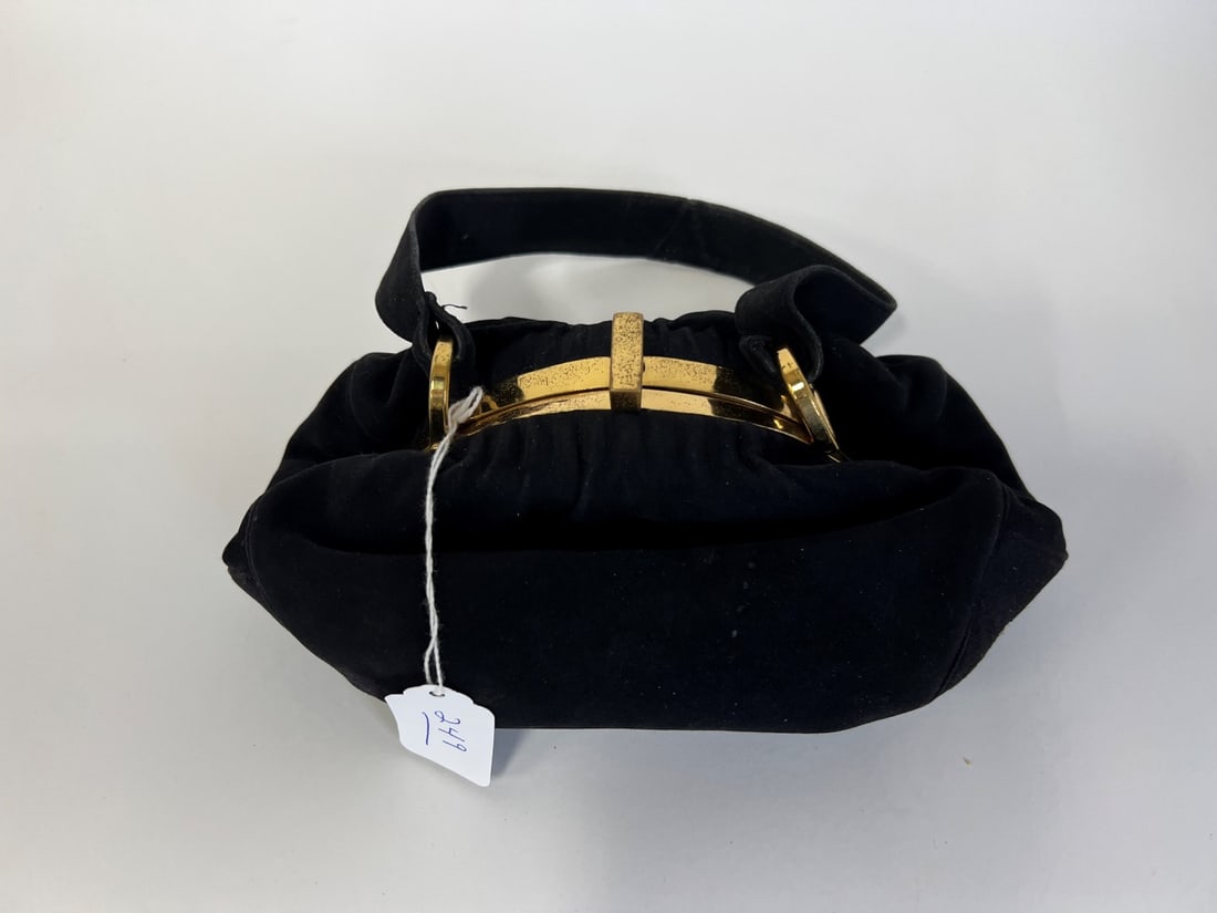 Black Velvet Vintage Evening Purse (1 of 3)