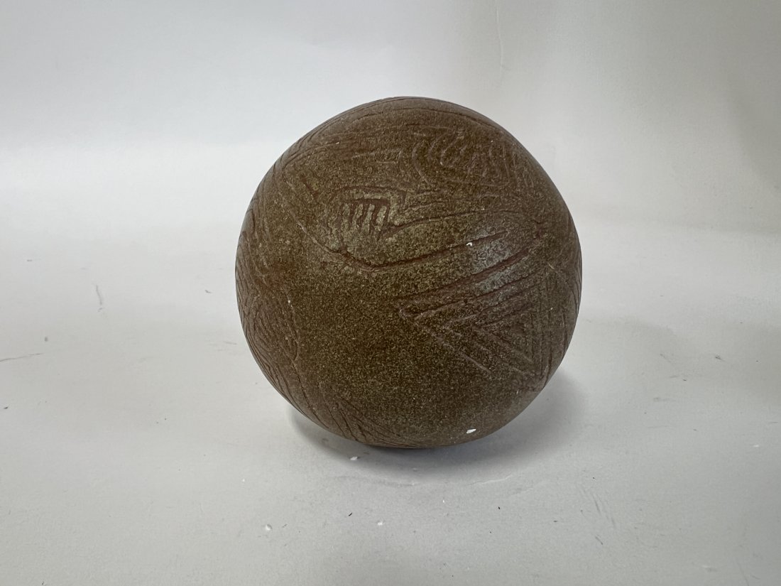 Taino Ceremonial Carved Ball: Carribean Islands One of a collection of ten, all being offered in this sale. 3.5”w