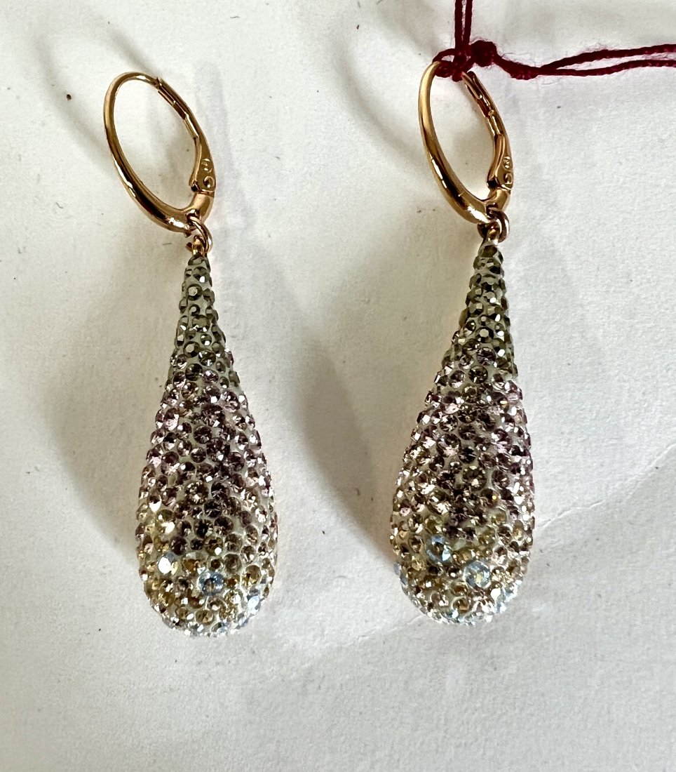 Pr. Signed Swarovski Earrings: With marks. Good quality For pierced