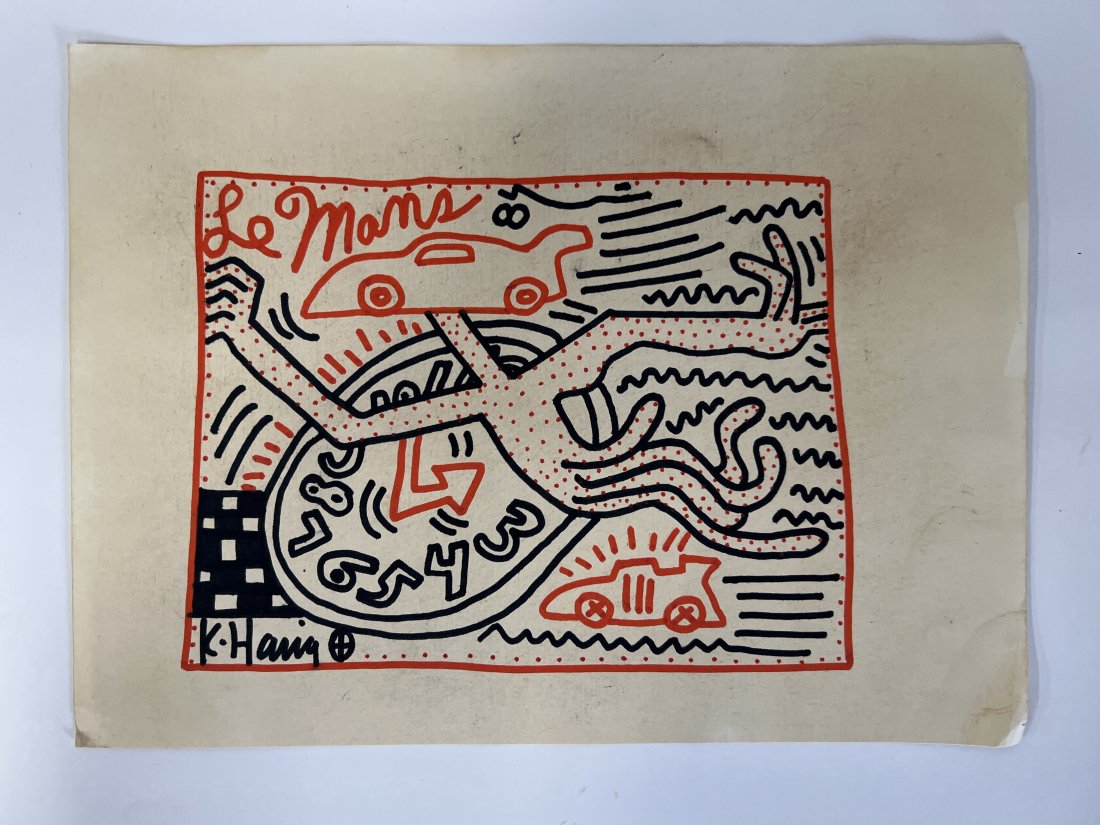 Keith Haring Drawing Le Mans Signed (1 of 2)