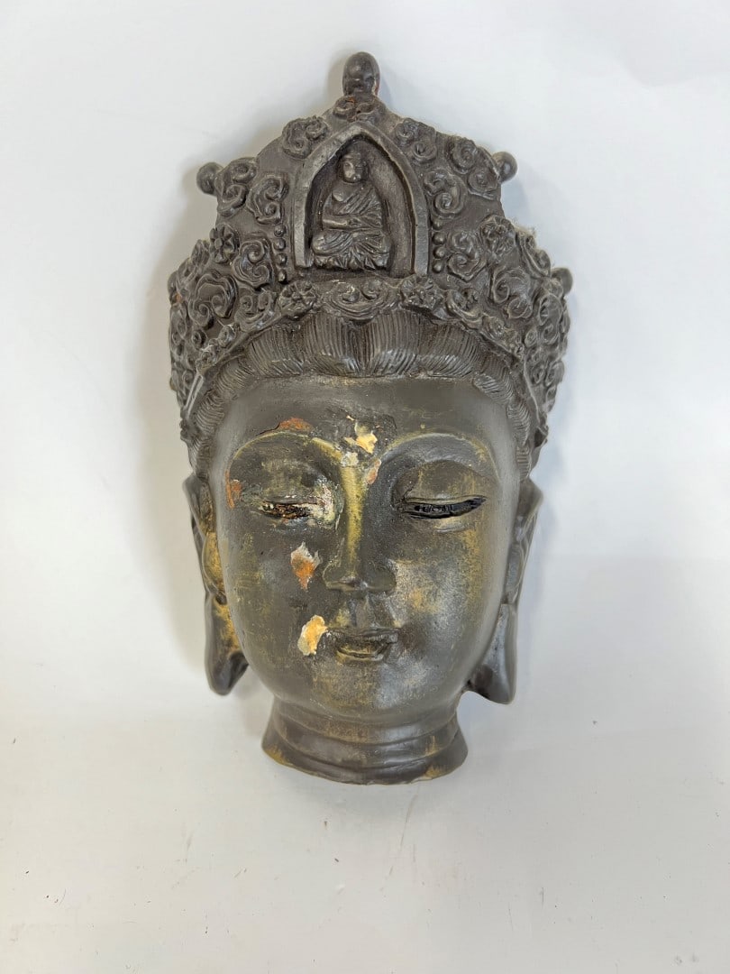 Antique Tibetan Bronze Head (1 of 3)