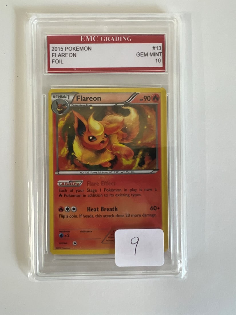 Pokemon Flareon Foil Gem 10 Card: Graded Gem 10 by EMC 2015 # 13 2015