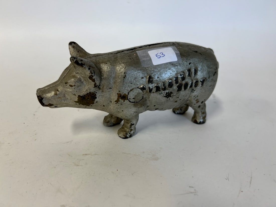Antique Cast Iron Pig Bank (1 of 4)