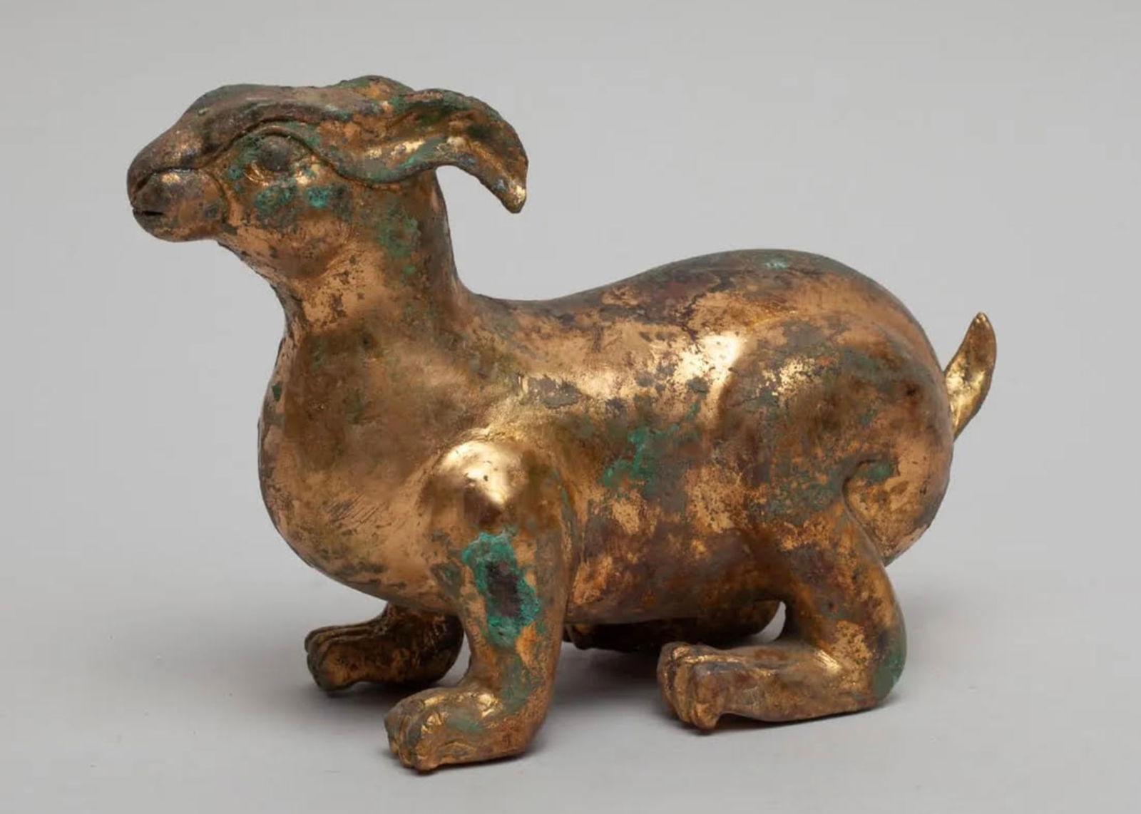 Tang Dynasty Gilded Scroll Weight Rabbit (1 of 7)