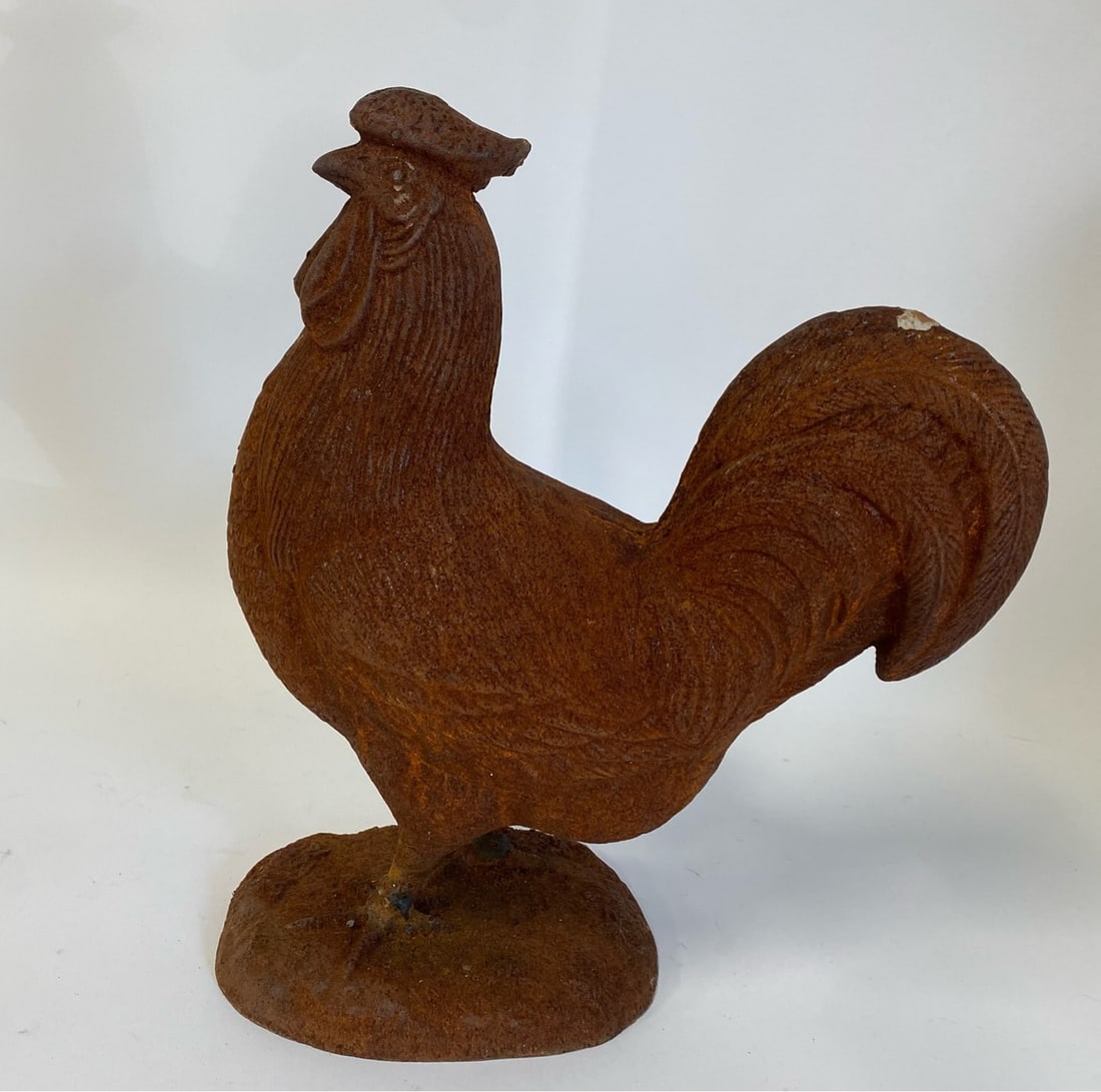 Rustic Folk Art Rooster Figure: As pictured. Rusty 18 1/2"H x 15"W