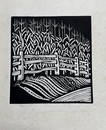 Wharton Esherick. Woodblock. Print "August"