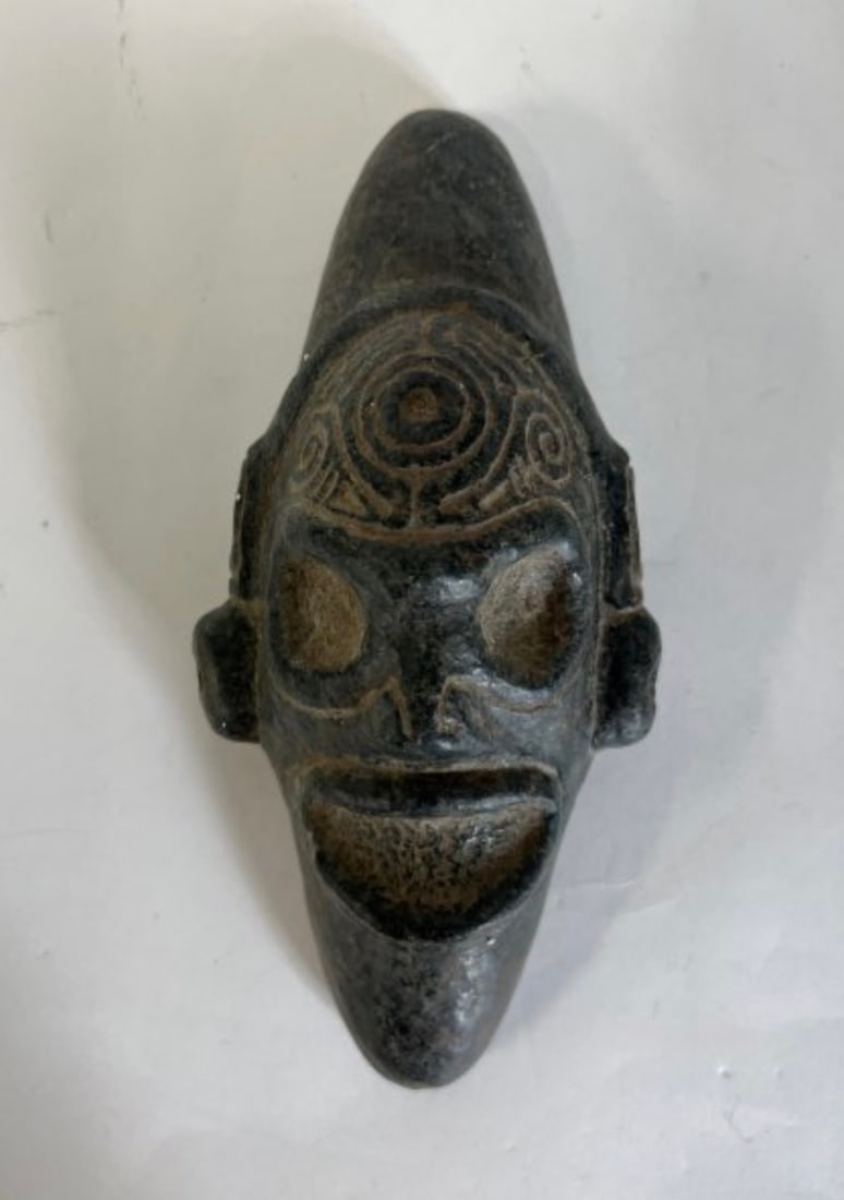 Taino Carved Black Stone Head (1 of 3)